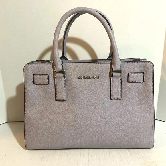 Michael kors grey saffiano leather satchel handbag - Picture 1 of 12